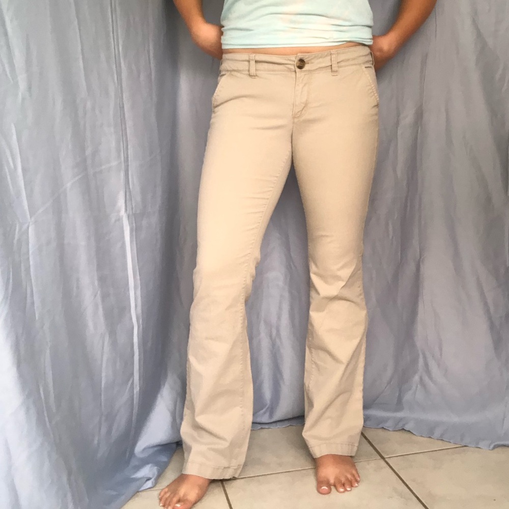 American Eagle khaki kick boot cut stretch pants